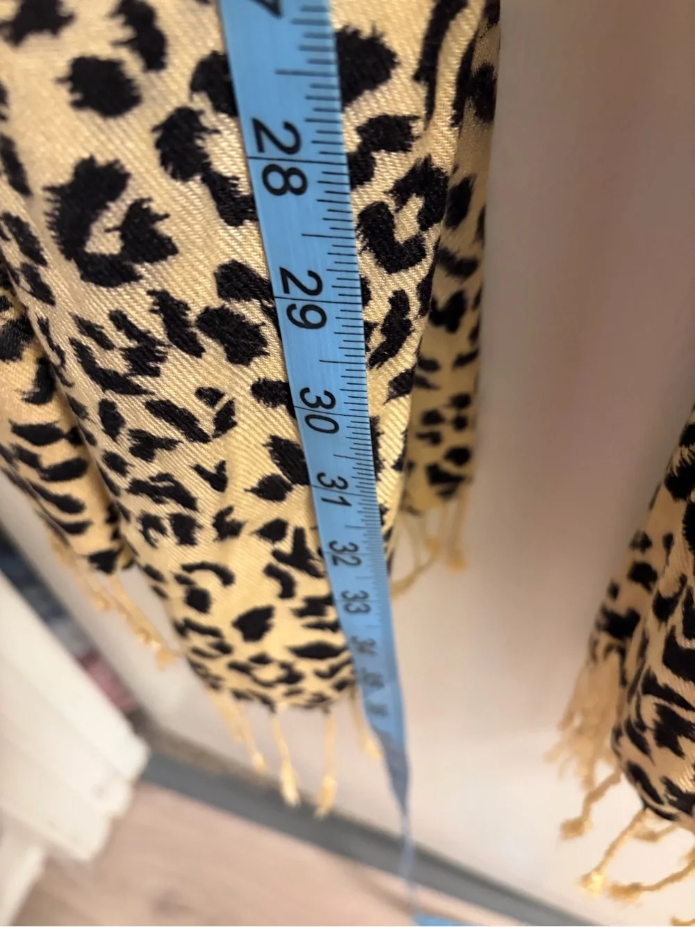 Lane Bryant NWT Leopard Print Scarf Tan Black Animal Fringed